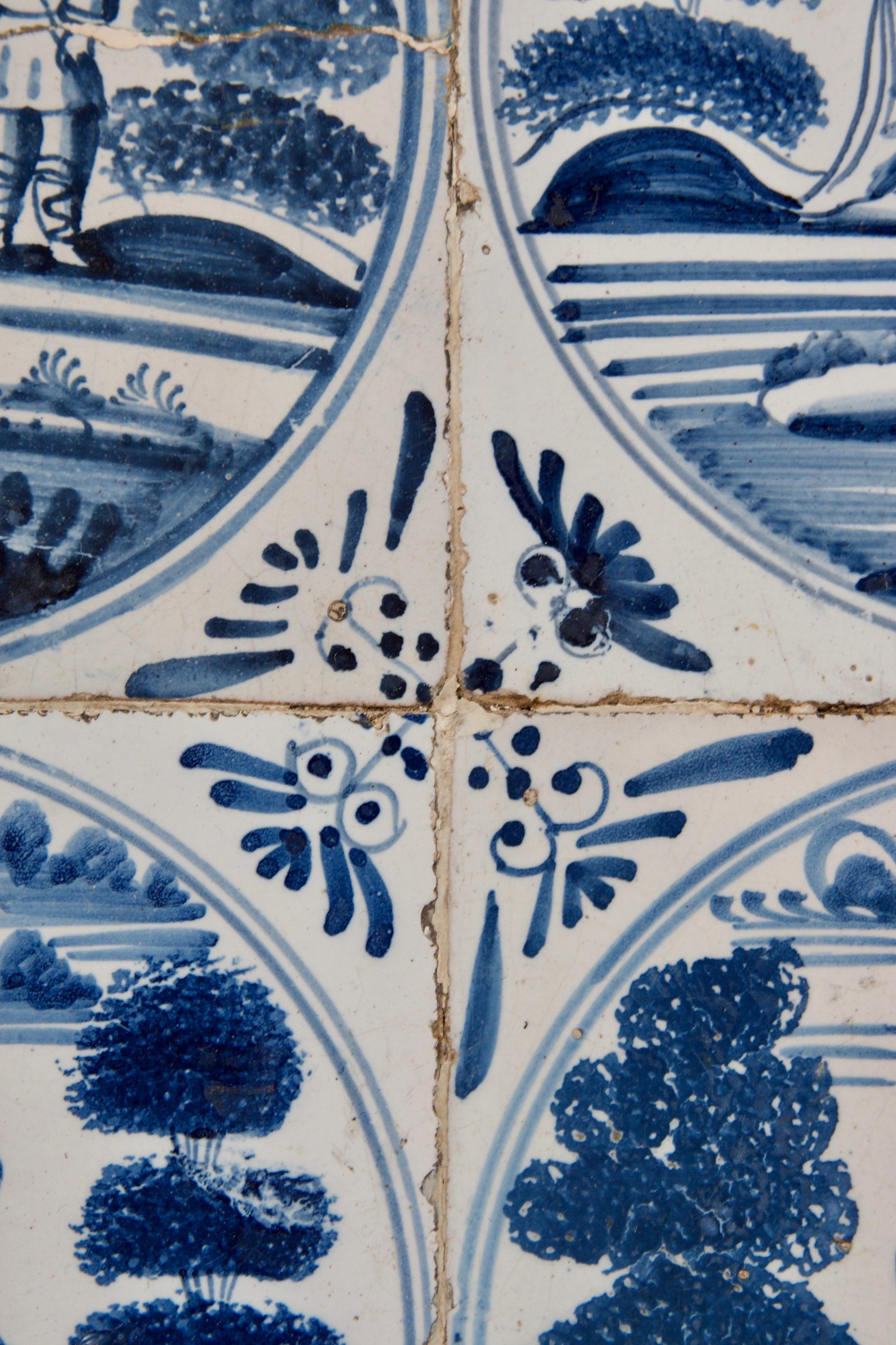 17th Cent. Delft Tile Inset into a 18th Cent. Dutch Side Table with Paint Decor 8