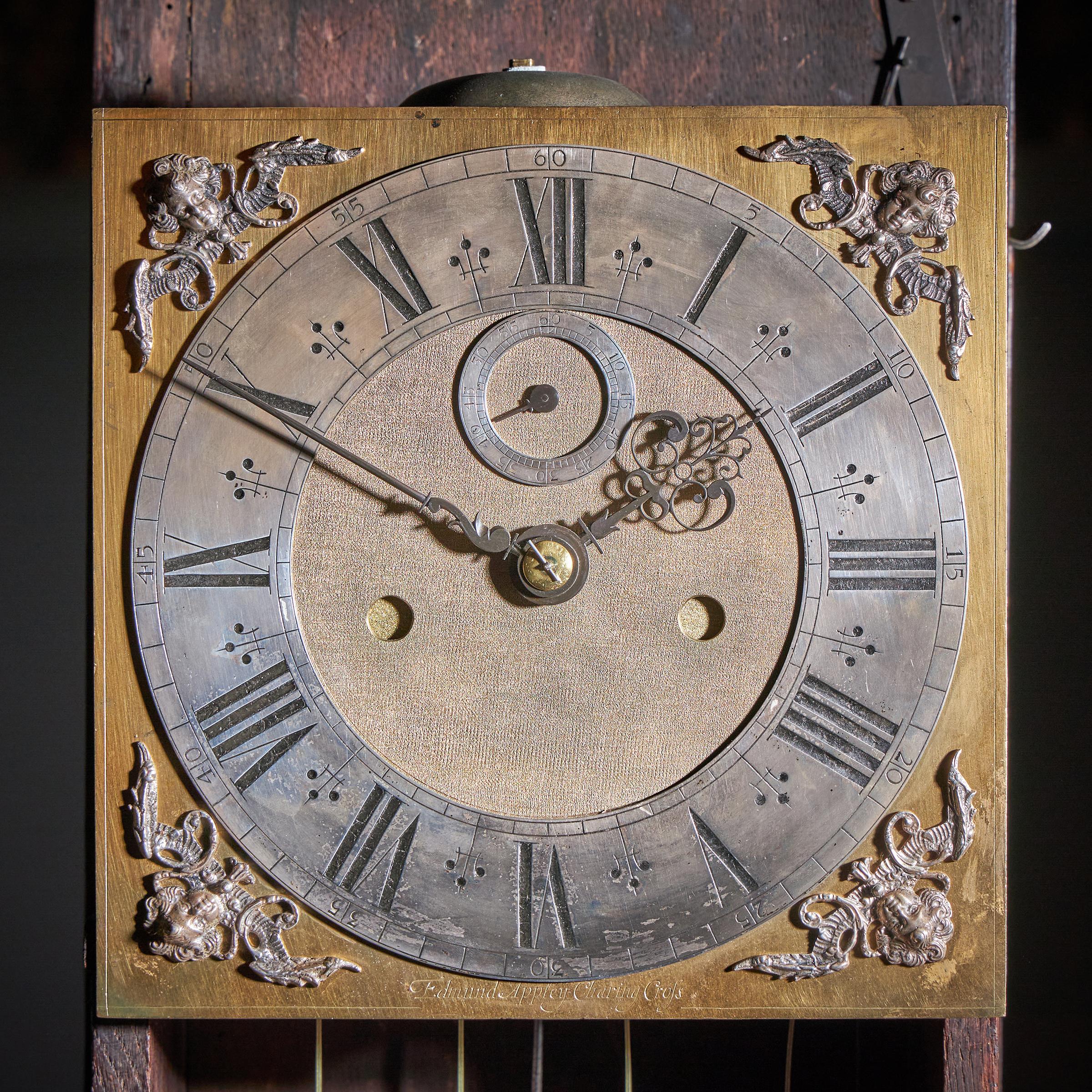 A Fine 17th Century William and Marry 10 Inch Marquetry Longcase Clock, Signed 9