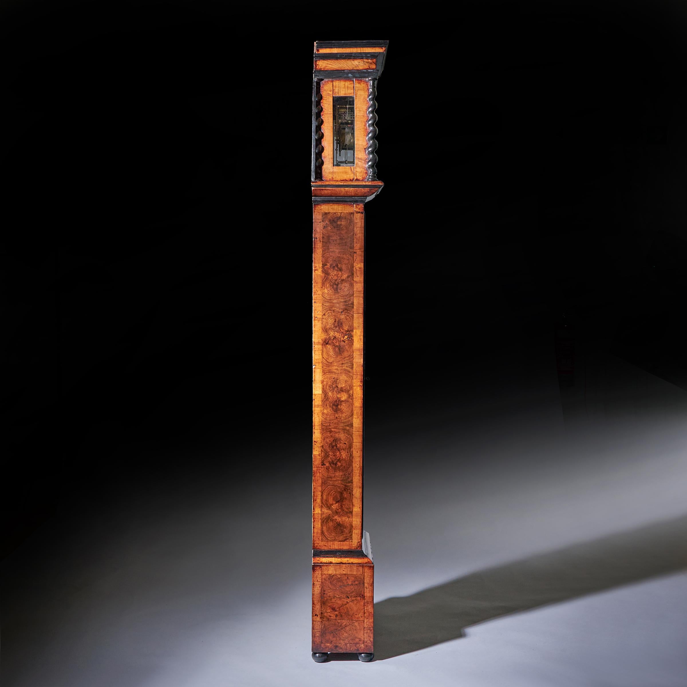 18th Century and Earlier A Fine 17th Century William and Marry 10 Inch Marquetry Longcase Clock, Signed