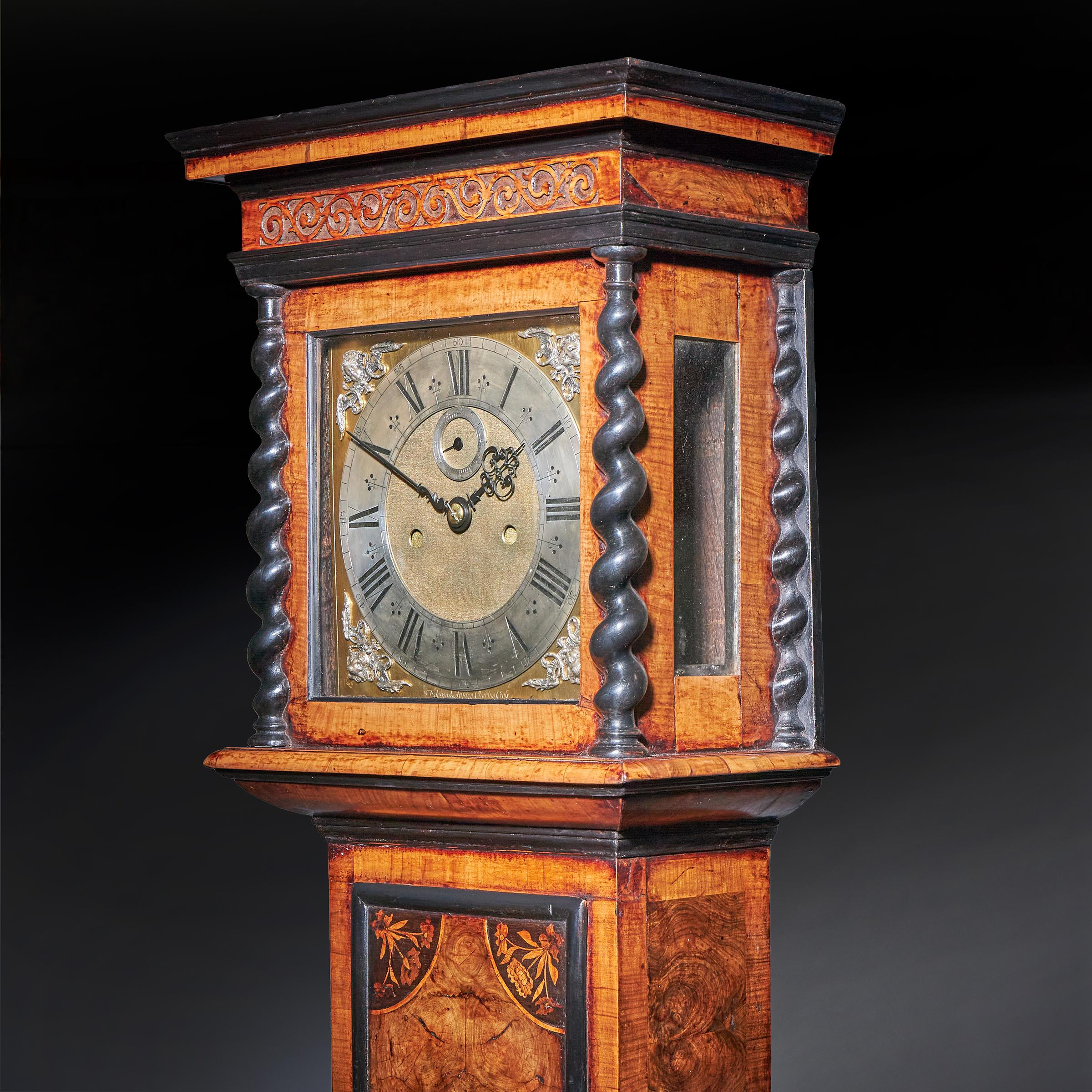 A Fine 17th Century William and Marry 10 Inch Marquetry Longcase Clock, Signed 2