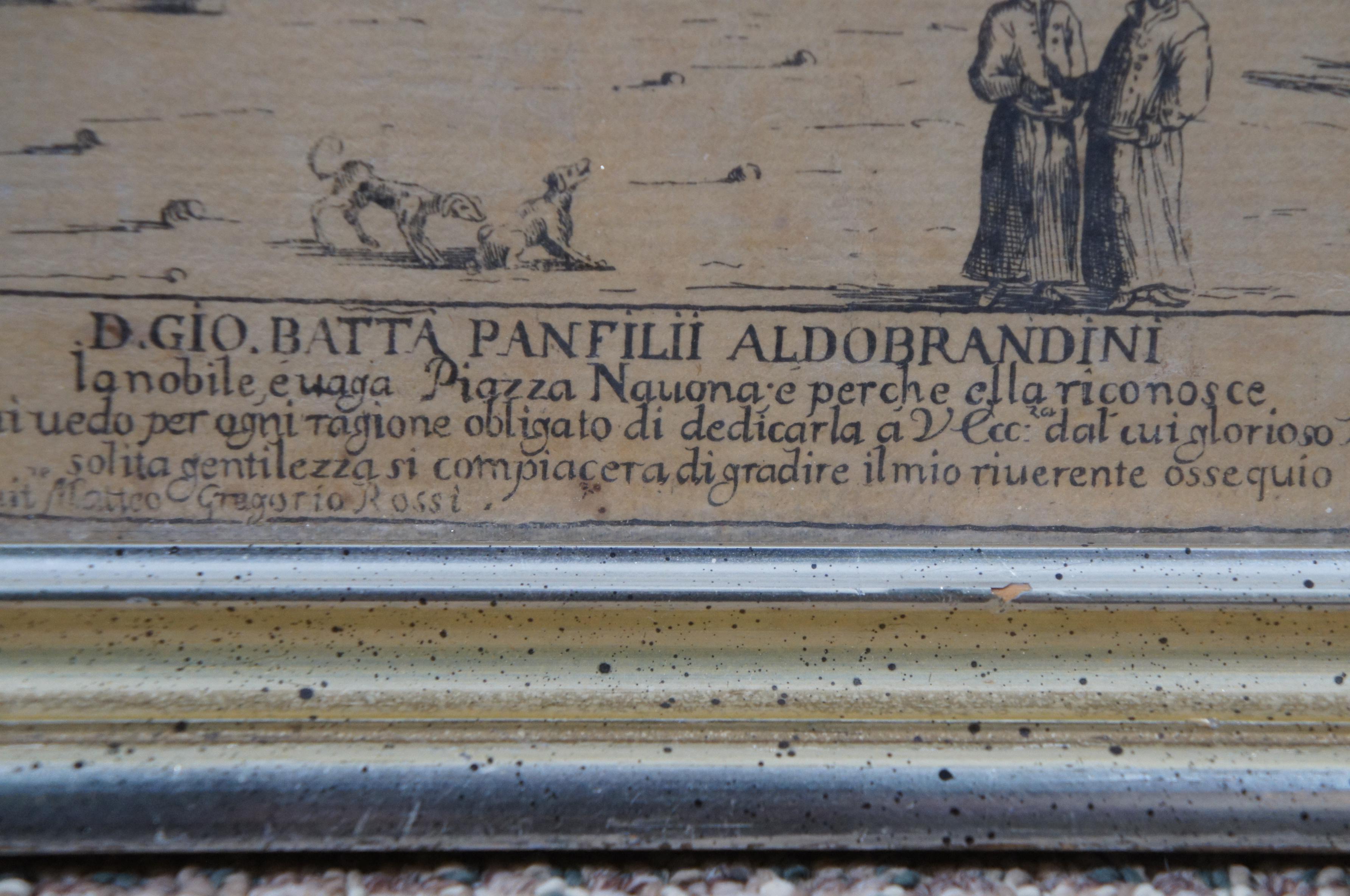 17th Century 1699 Prospetto Della Nobile E Vaga Piazza Navona Engraving Rome 3