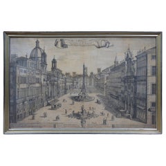gregorio romano 17th Century 1699 Prospetto Della Nobile E Vaga Piazza Navona Engraving Rome