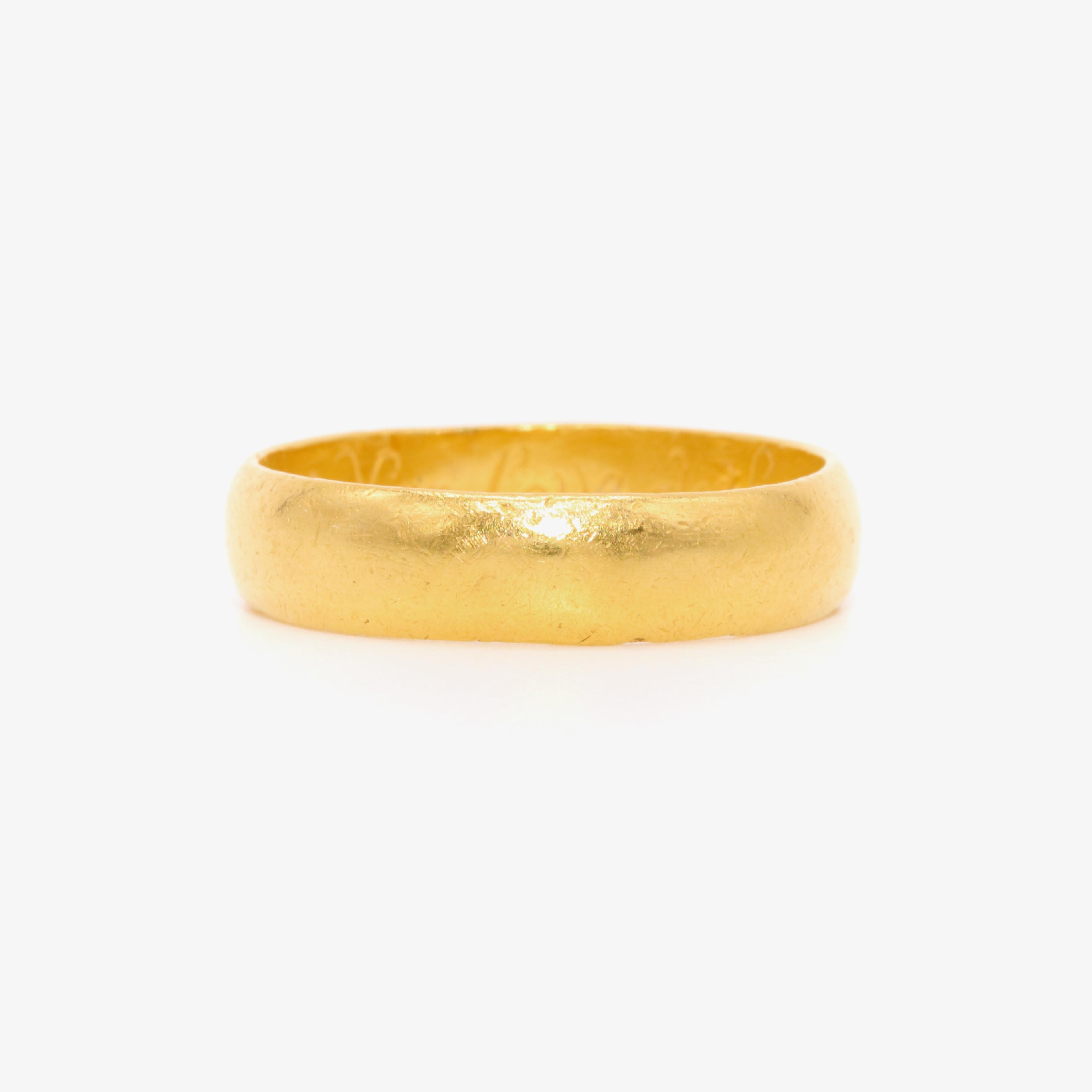 Bague « When Love Doth Remayne Parting is in Vayne » en or 22 carats du 17ème siècle Bon état - En vente à Staines-Upon-Thames, GB