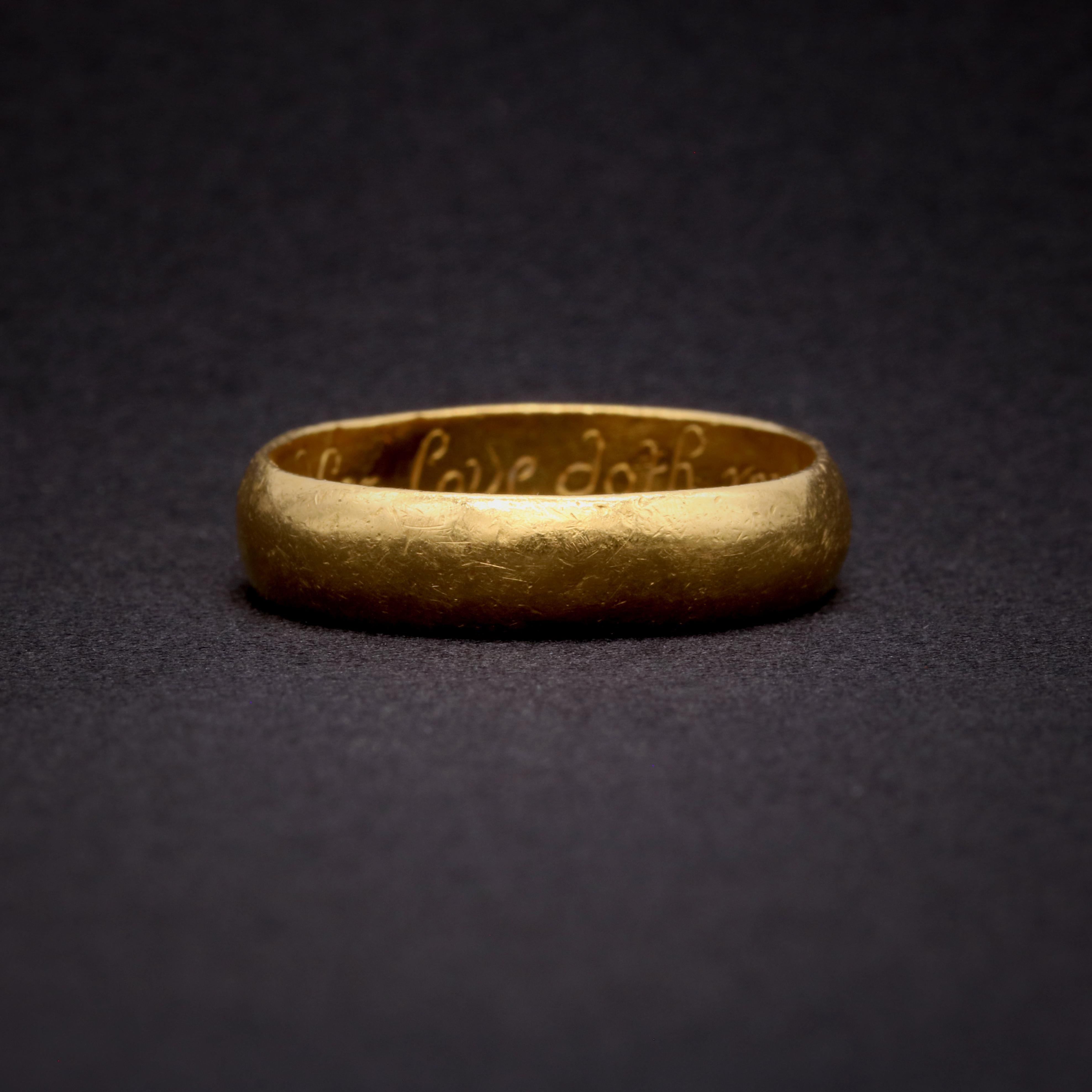 Bague « When Love Doth Remayne Parting is in Vayne » en or 22 carats du 17ème siècle Unisexe en vente