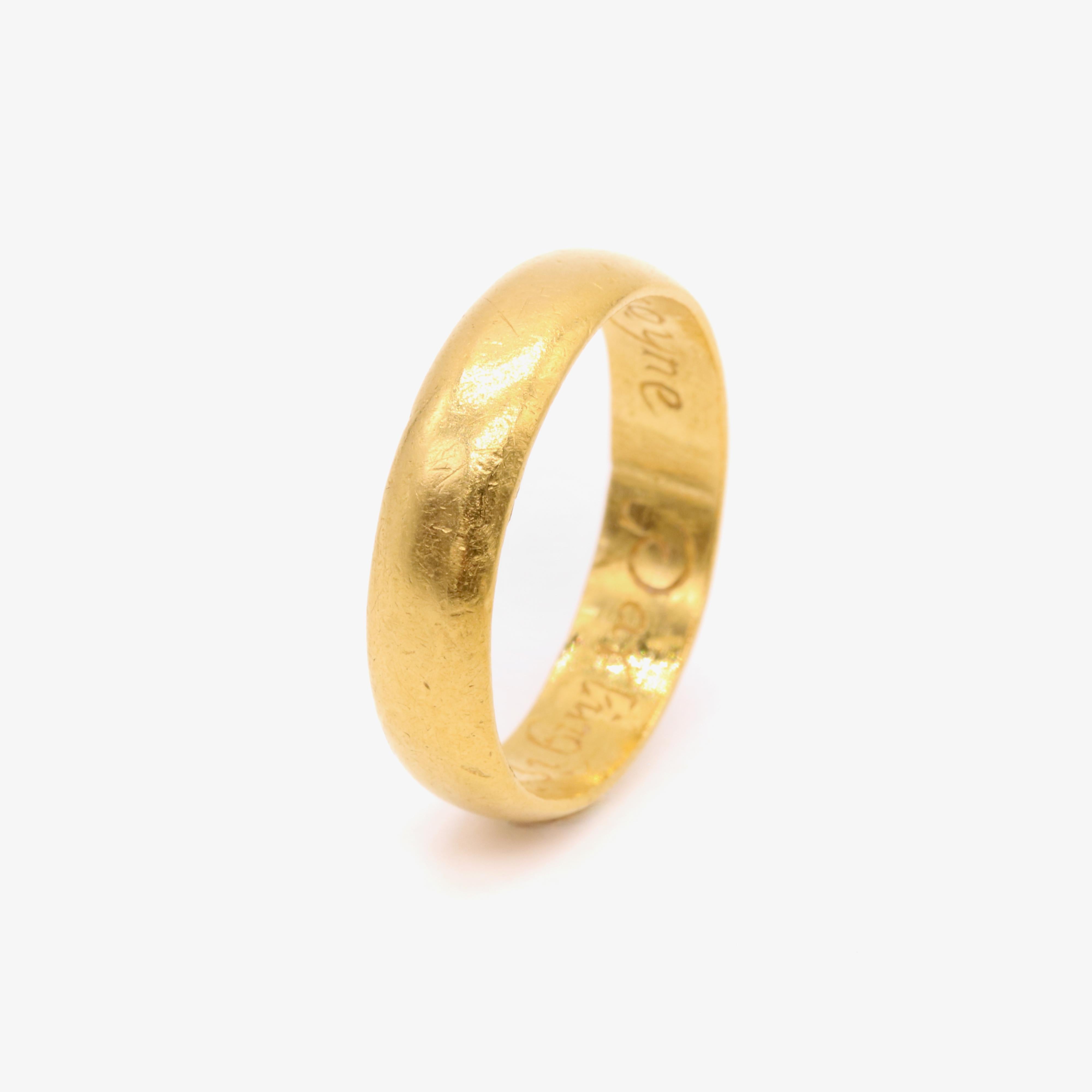 Bague « When Love Doth Remayne Parting is in Vayne » en or 22 carats du 17ème siècle en vente 5