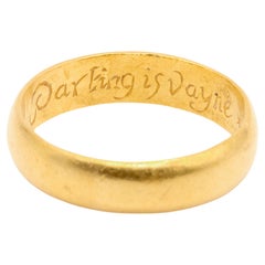 22K Gold aus dem 17. Jahrhundert Wenn die Liebe bleibt, ist die Trennung in Vayne" Poesie Ring