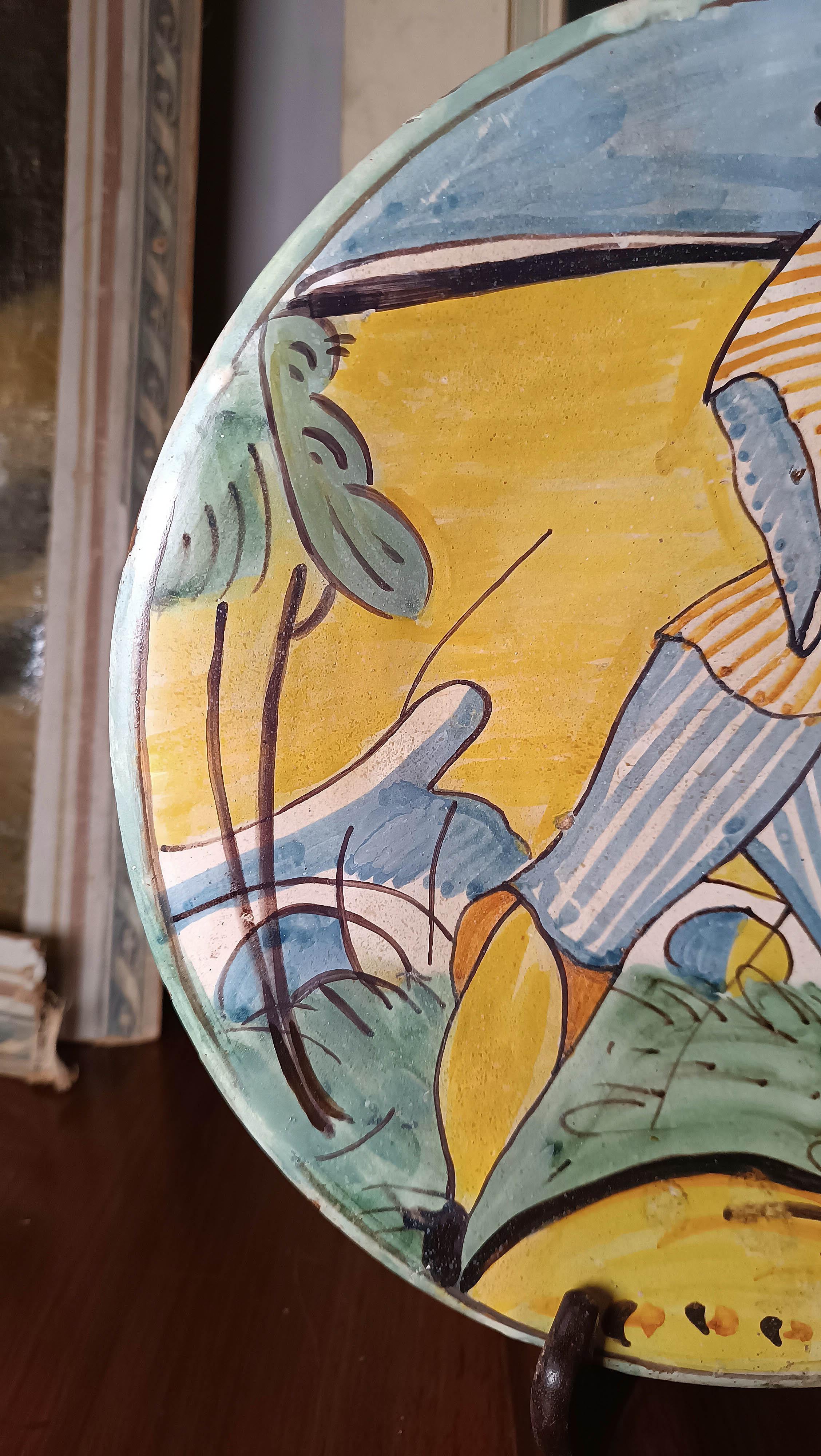 Maiolica 17th CENTURY MAJOLICA PLATE MONTELUPO in vendita