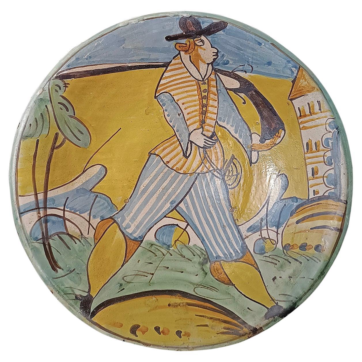 17th CENTURY MAJOLICA PLATE MONTELUPO in vendita