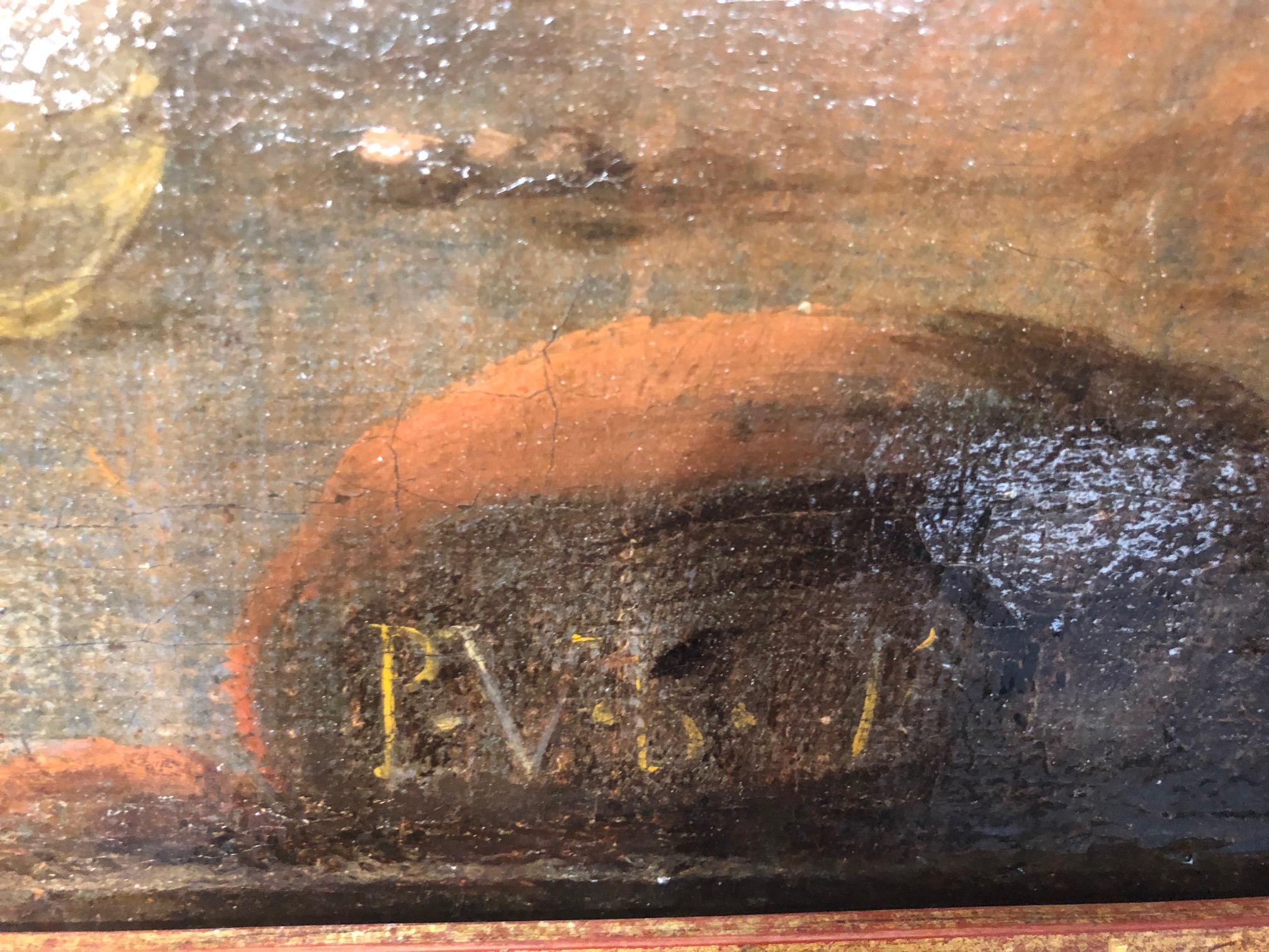 Oiled 17th Century an Important Signed Flemish Painting For Sale