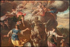 17th Century Ancient Oil Painting on Canvas, Mythological Scene