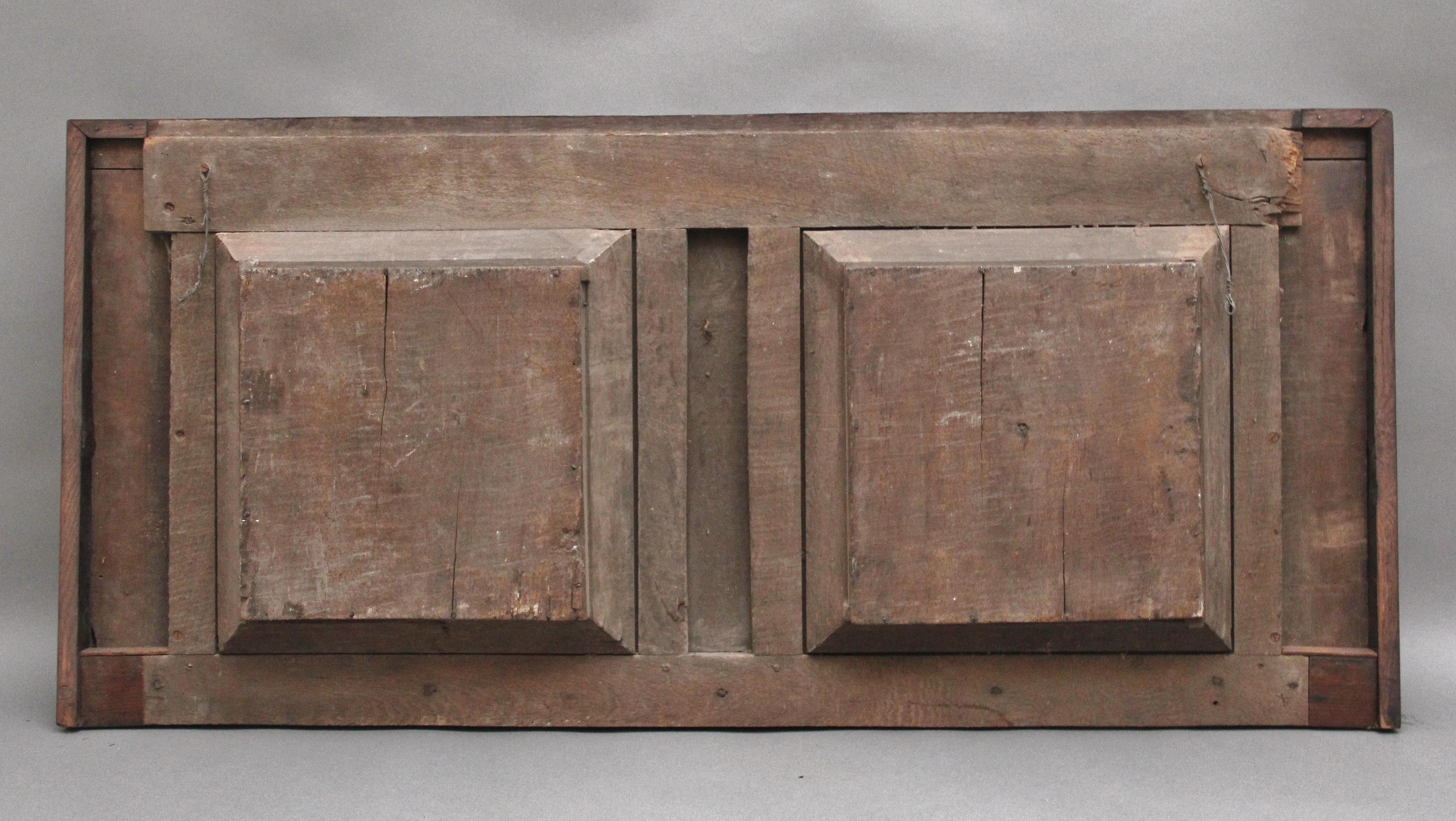 17th Century and later carved oak overmantle For Sale 2