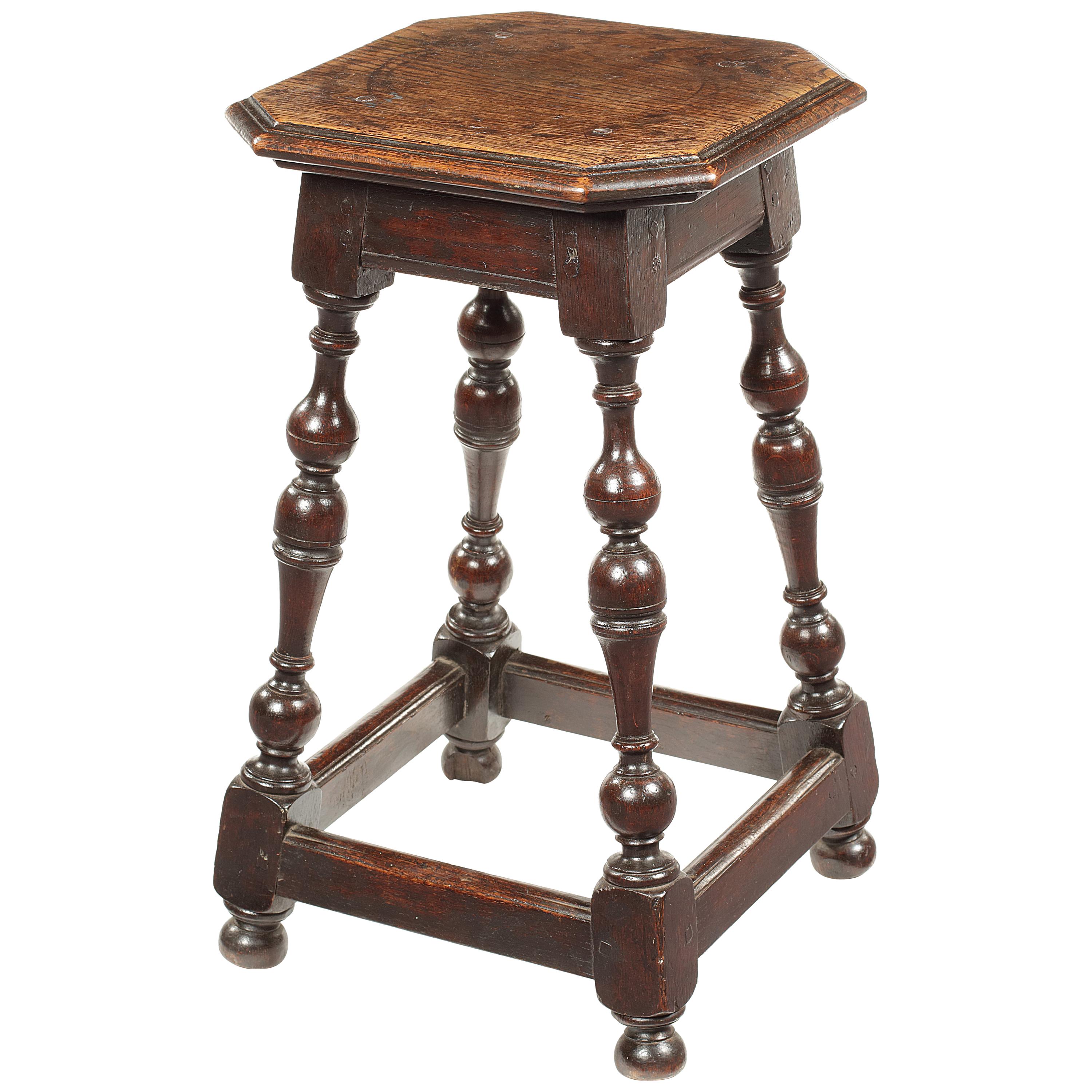 17th Century and Later Oak Joined Stool