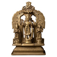 17th century Antique bronze Indian Virabhadra plaque from India