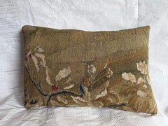 Antikes Brüsseler Barock-Wandteppich-Kissen des 17. Jahrhunderts mit gewebtem Blumendesign