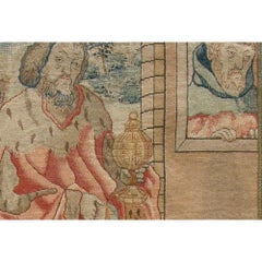 17th Century Antique Brussels Tapestry 2'8" X 1'11'