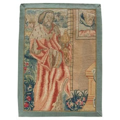 17th Century Antique Brussels Tapestry 2'8" X 1'11'