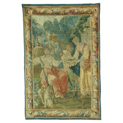 Antique Silk and Metallic Thread Tapestry 17th Century Continental For ...