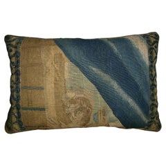17th Century Antique Brussels Tapestry Pillow - 18 X 12