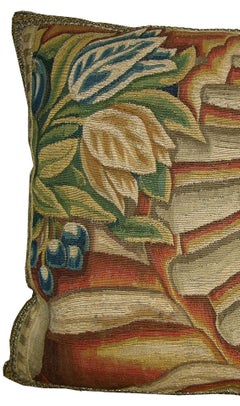 17th Century Antique Brussels Tapestry Pillow