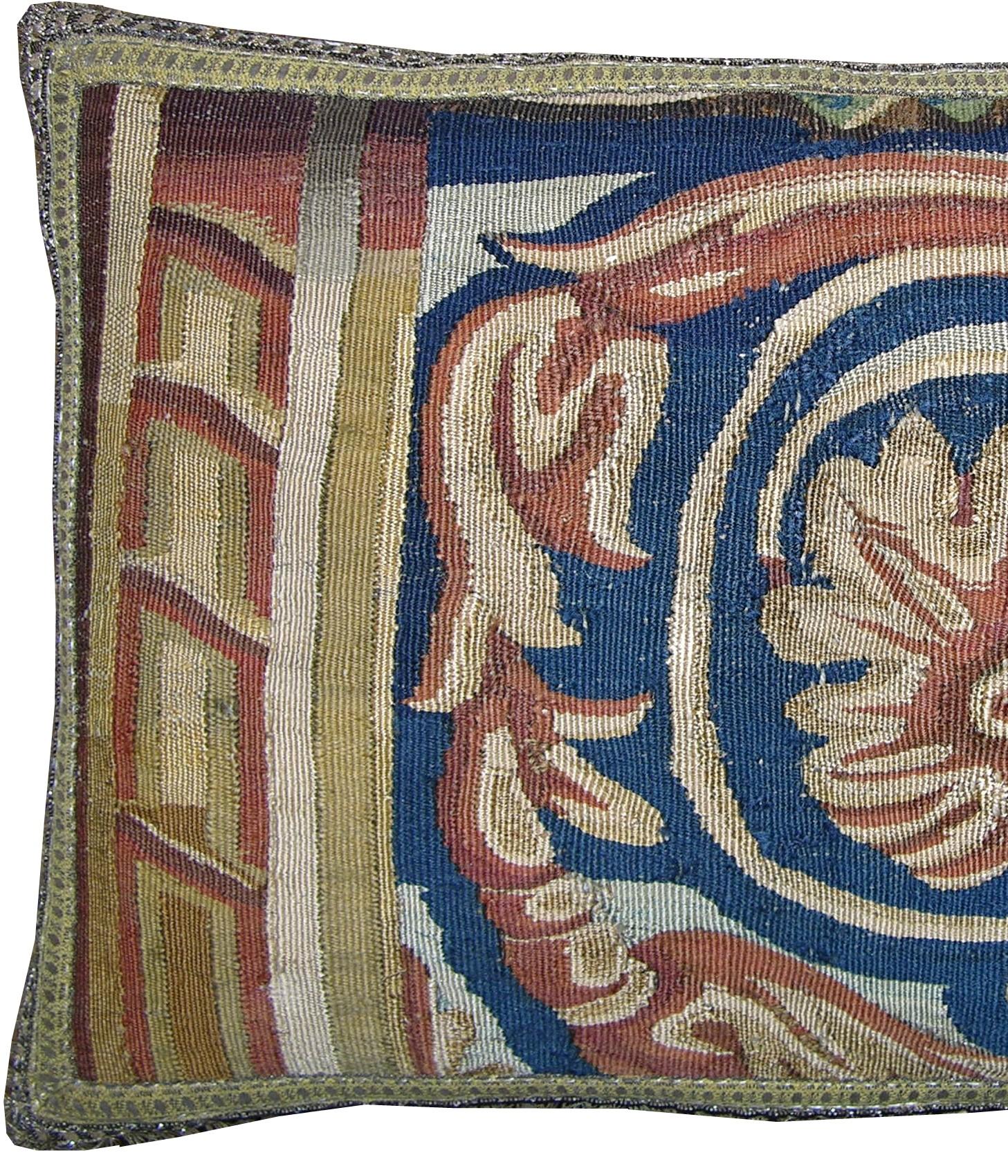 Unknown 17th Century Antique Brussels Tapestry Pillow For Sale