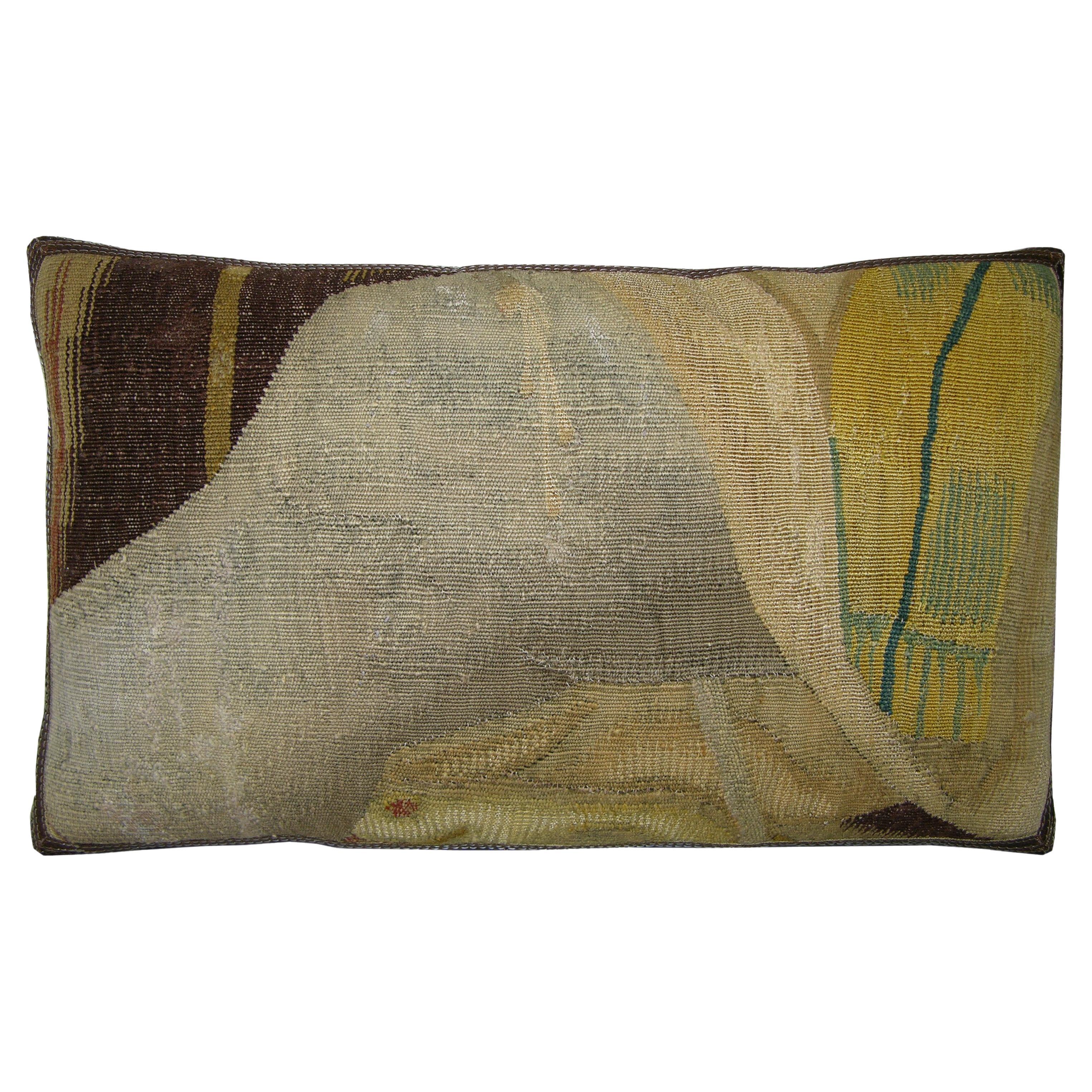 17th Century Antique Brussels Tapestry Pillow For Sale at 1stDibs