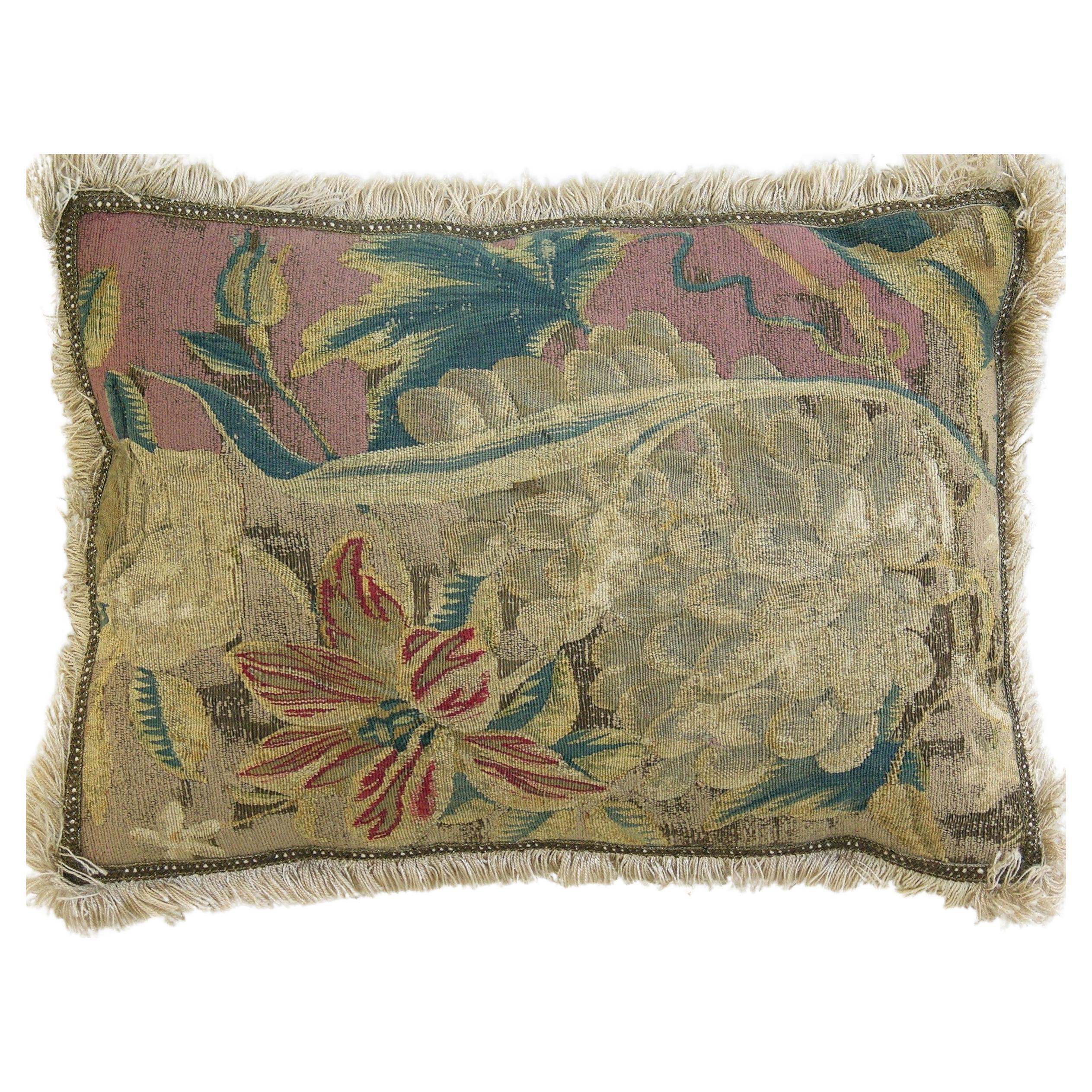 17th Century Antique Brussels Tapestry Pillow