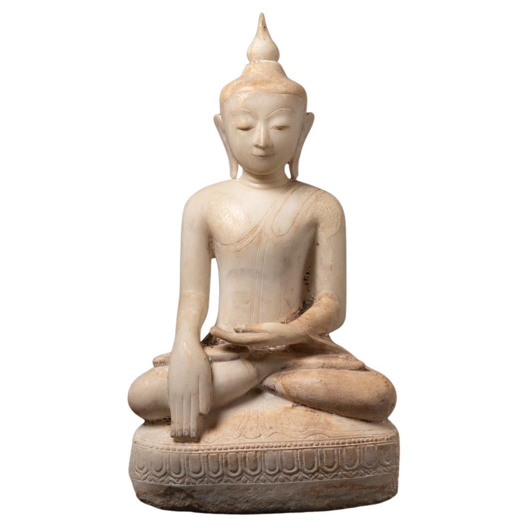 17th century Antique Burmese marble Buddha statue in Bhumisparsha Mudra