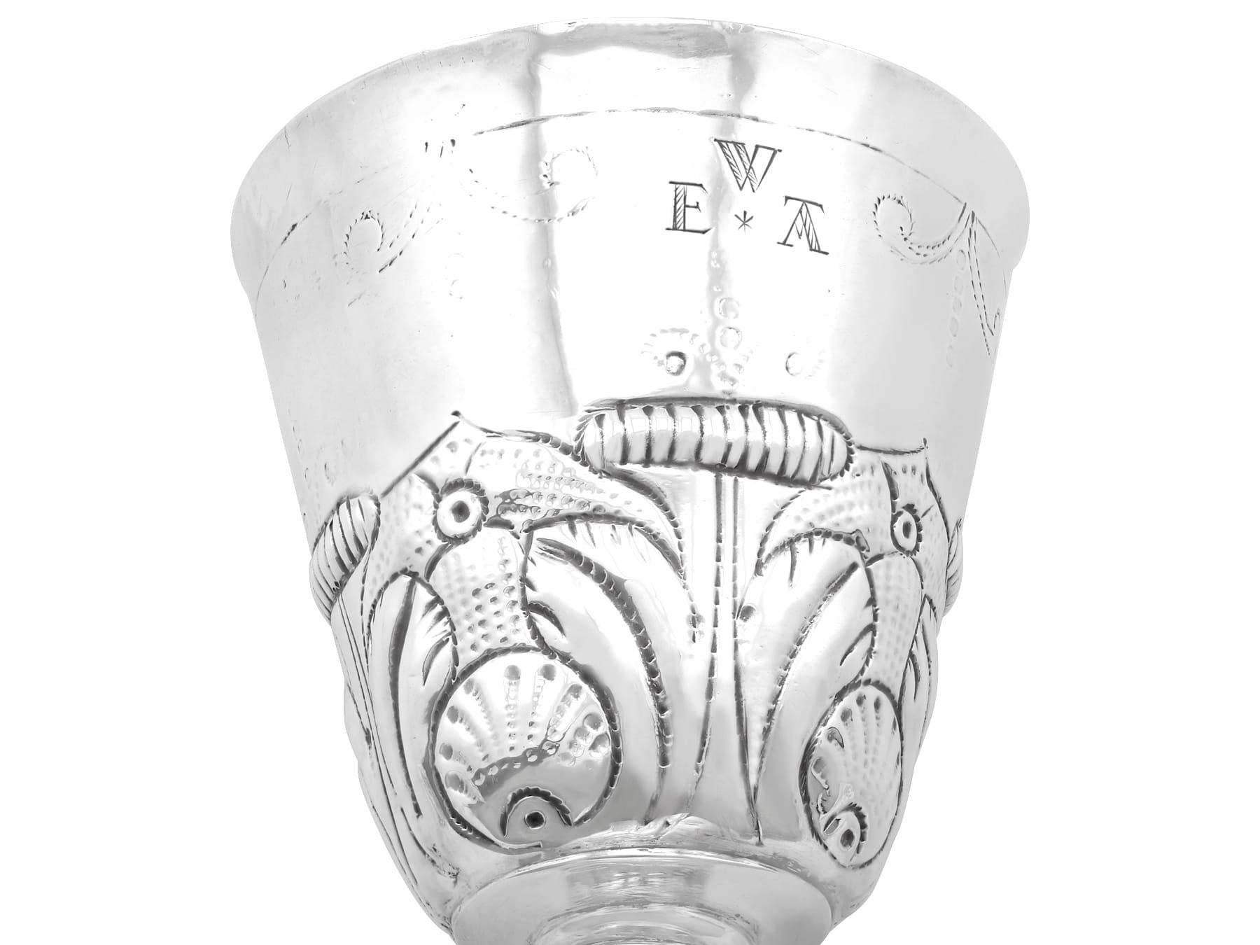 17th Century Antique Charles I Sterling Silver Goblet, 1630 In Excellent Condition For Sale In Jesmond, Newcastle Upon Tyne
