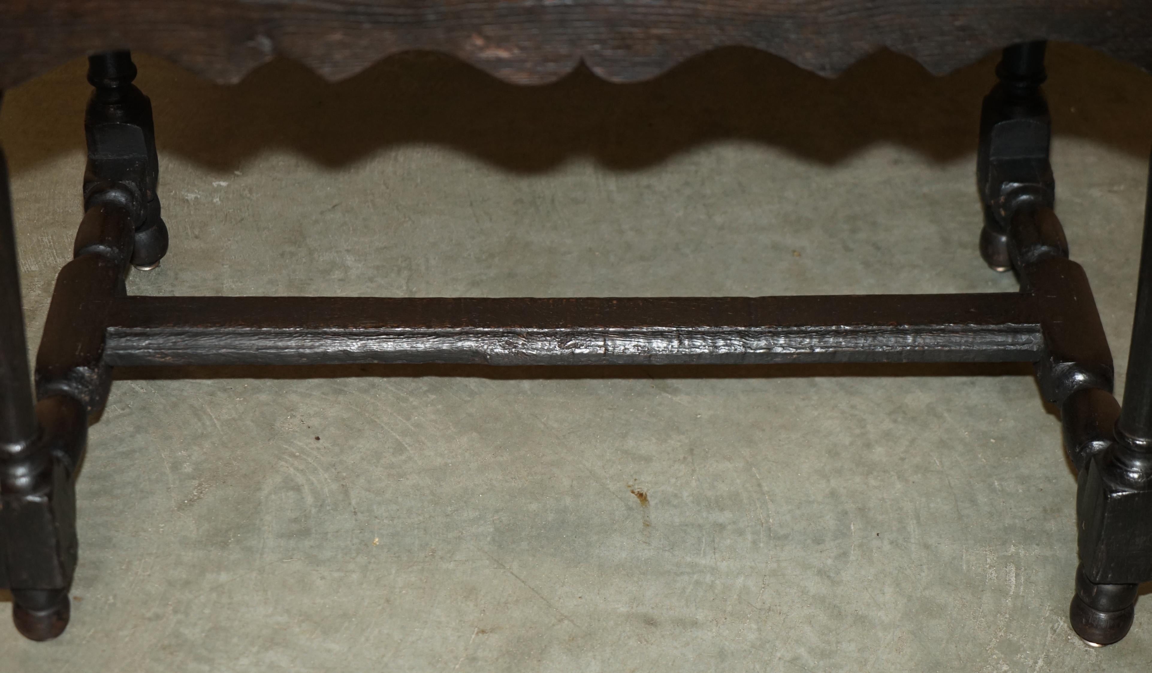 TAVOLO DA LATO IN QUERCIA FLEMISH DEL 17° SECOLO ANTICO Charles II CON CASSETTO UNICO in vendita 1