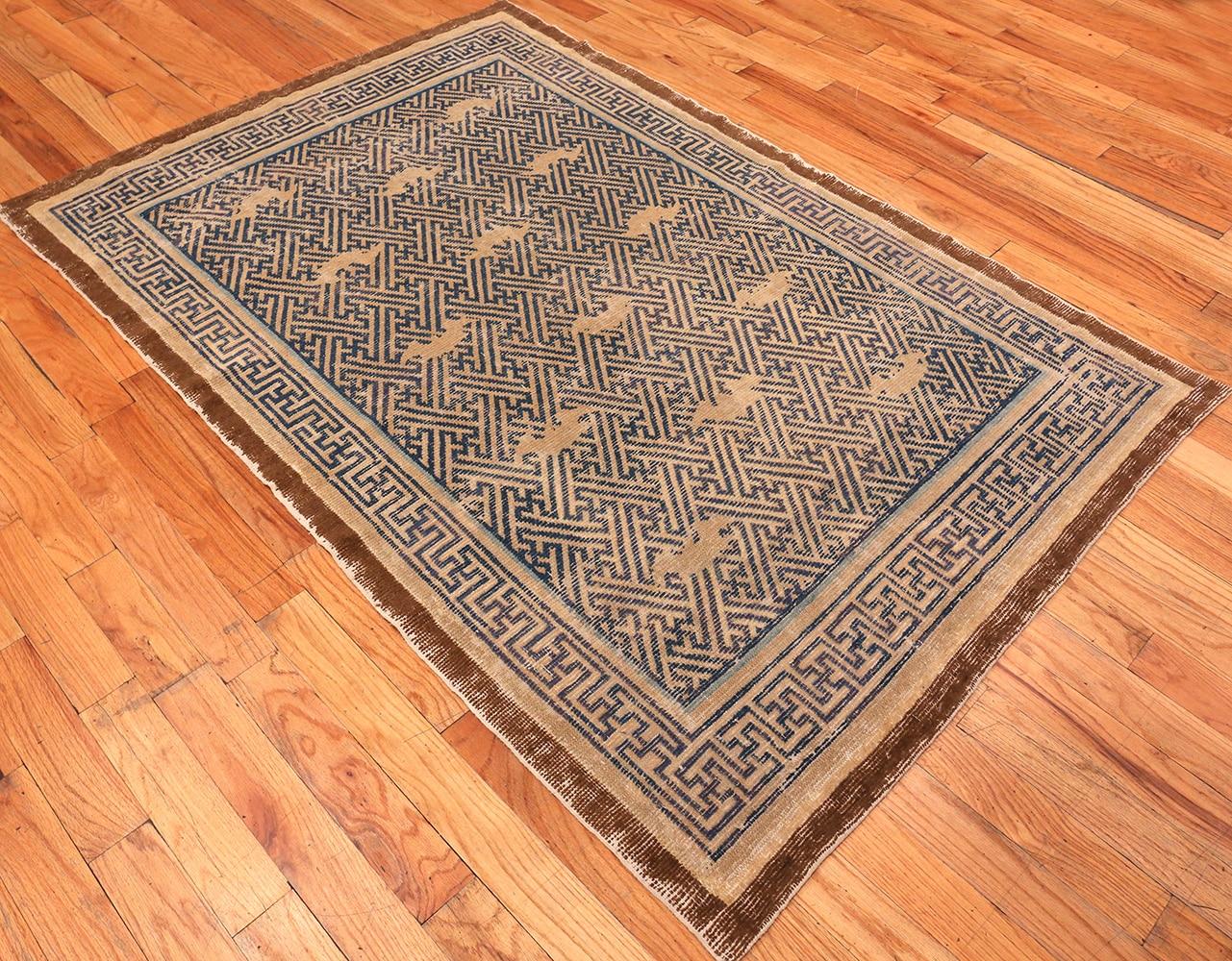 Wool Nazmiyal 17th Century Antique Chinese Ninghsia Rug. Size: 4 ft 5 in x 6 ft 4 in