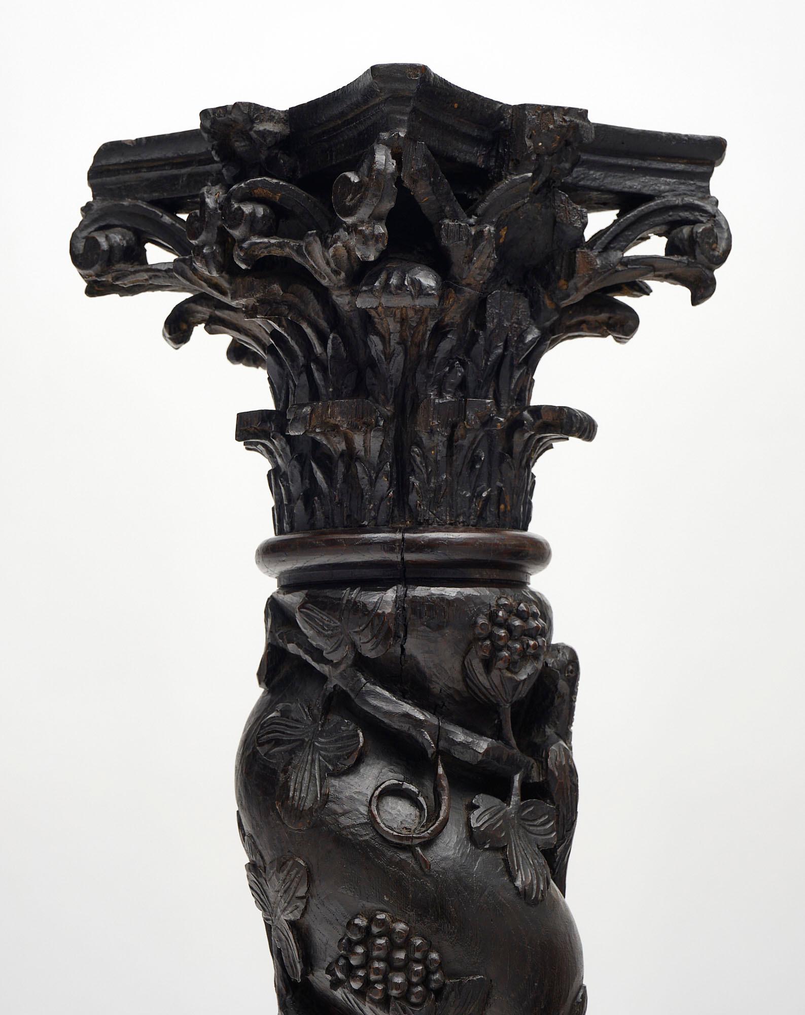 17th Century Antique Column Pedestal In Good Condition For Sale In Austin, TX