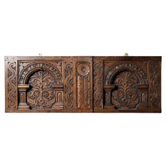Pannello da parete decorativo antico in Oak del XVII secolo