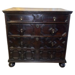 17th Century Antique English Chest of Drawers Oak 4 Drawers Cabinet