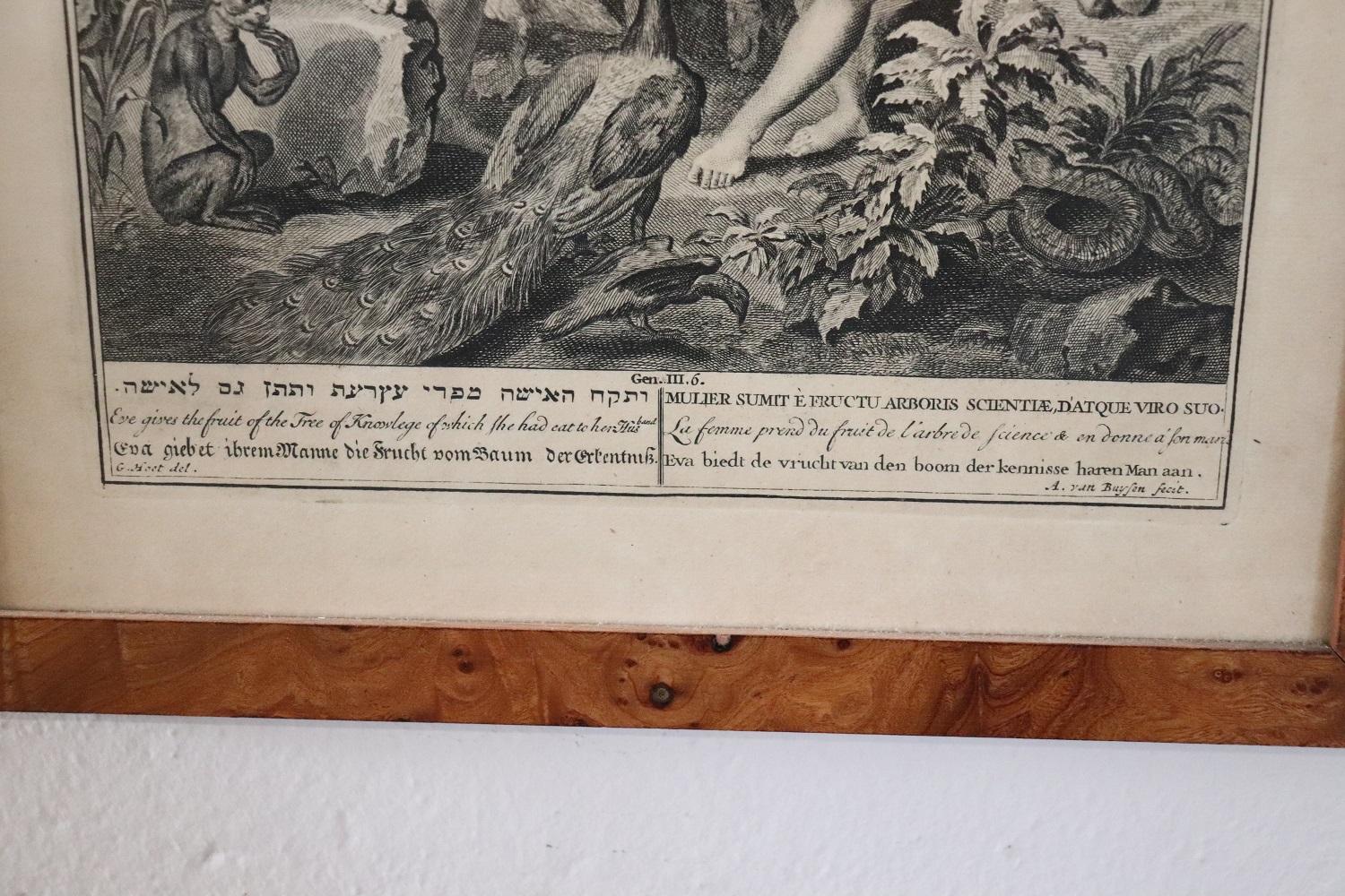 French 17th Century Antique Engraving by Gerard Hoet 