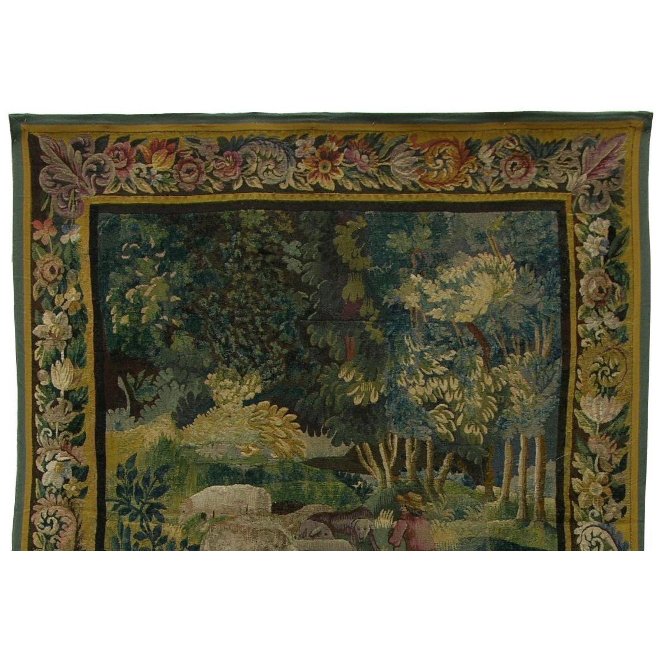 Unknown 17th Century Antique Flemish Tapestry 7'4