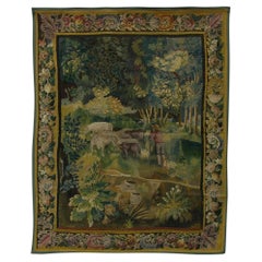 17th Century Vintage Flemish Tapestry 7'4"" X 5'10"