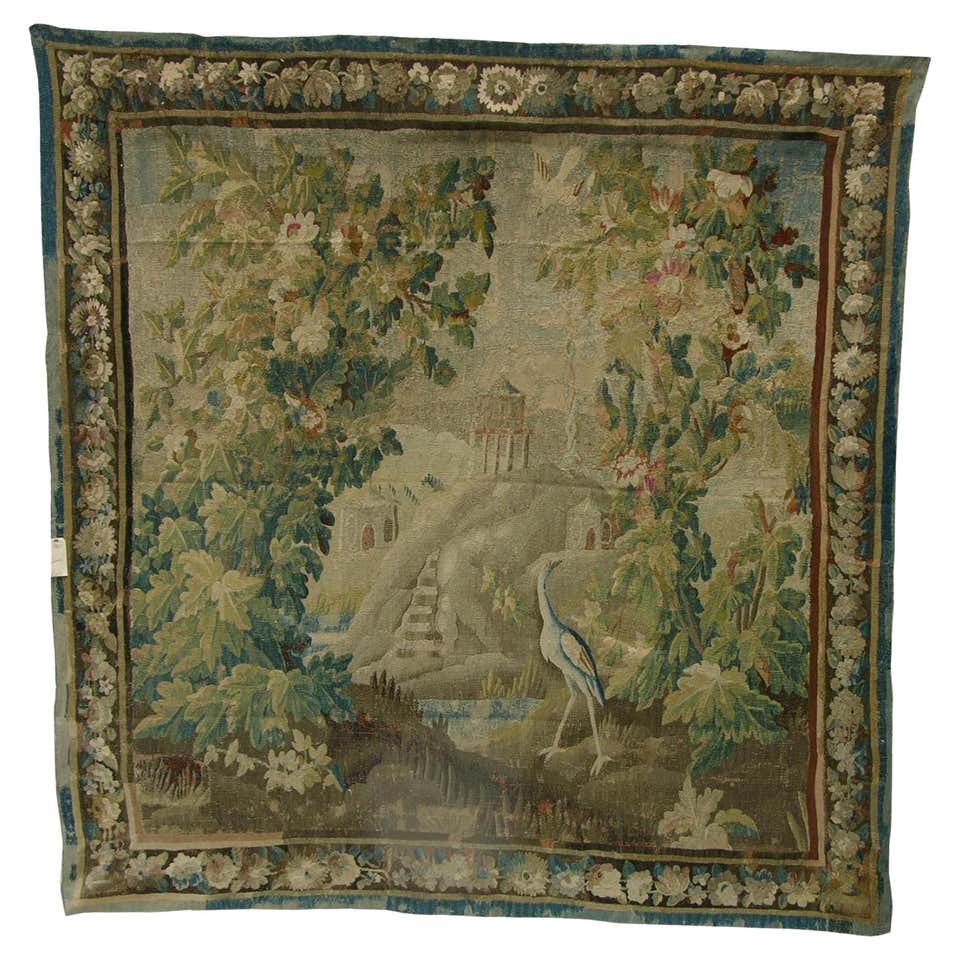 Antique Silk and Metallic Thread Tapestry 17th Century Continental For ...