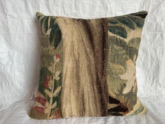 Cuscino floreale antico ad arazzo fiammingo del XVII secolo