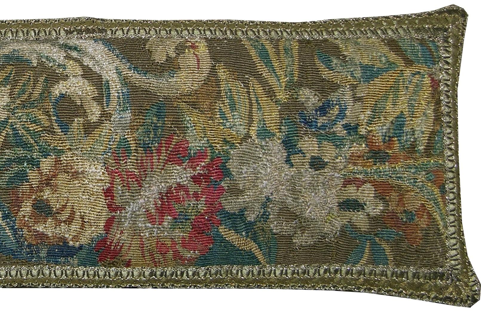 Empire 17th Century Antique Flemish Tapestry Pillow