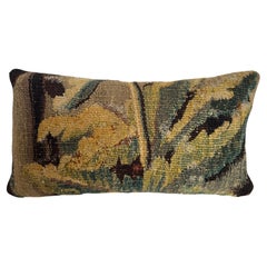 17th Century Antique Flemish Verdure Tapestry Pillow