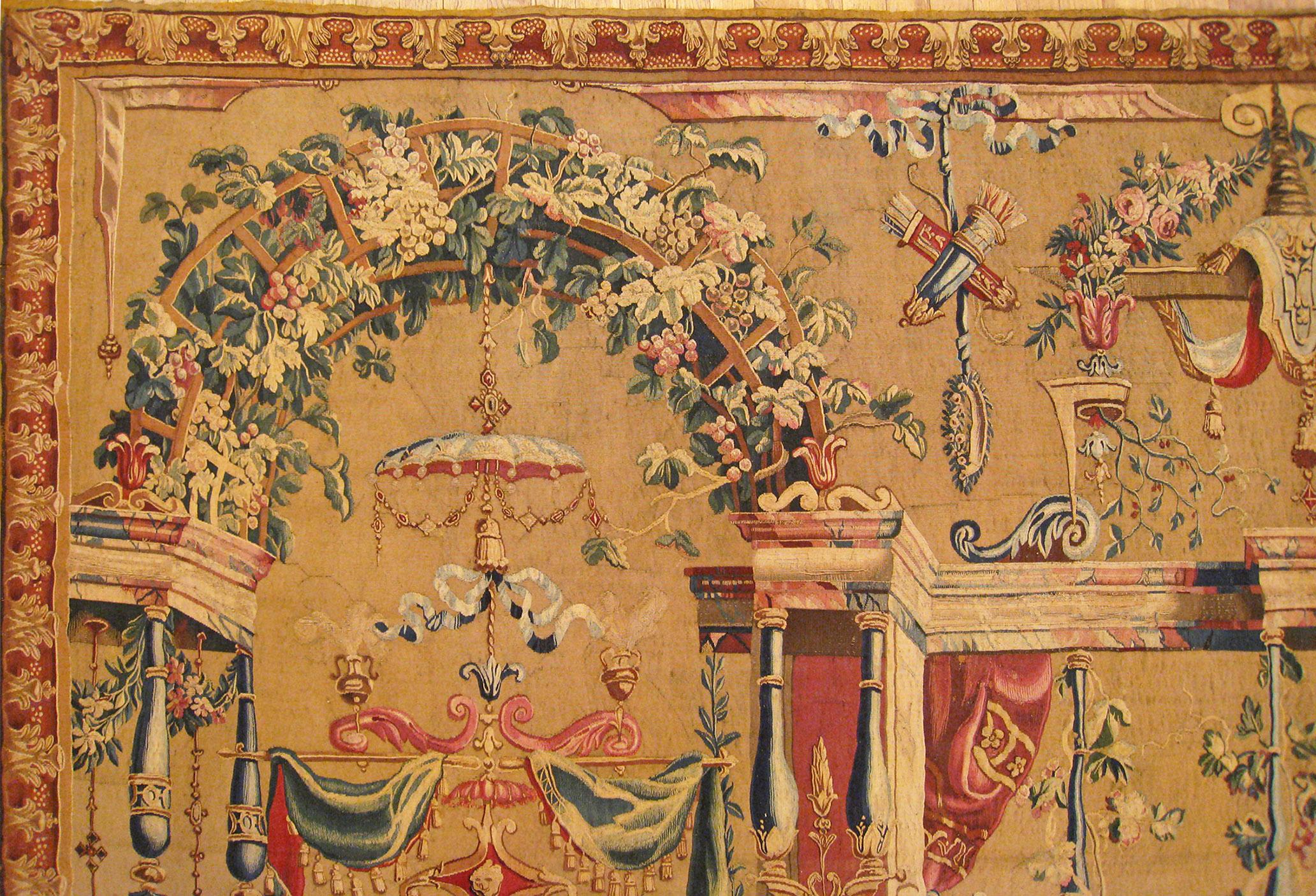 Hand-Woven 17th Century Antique French Beauvais Grotesque Tapestry For Sale