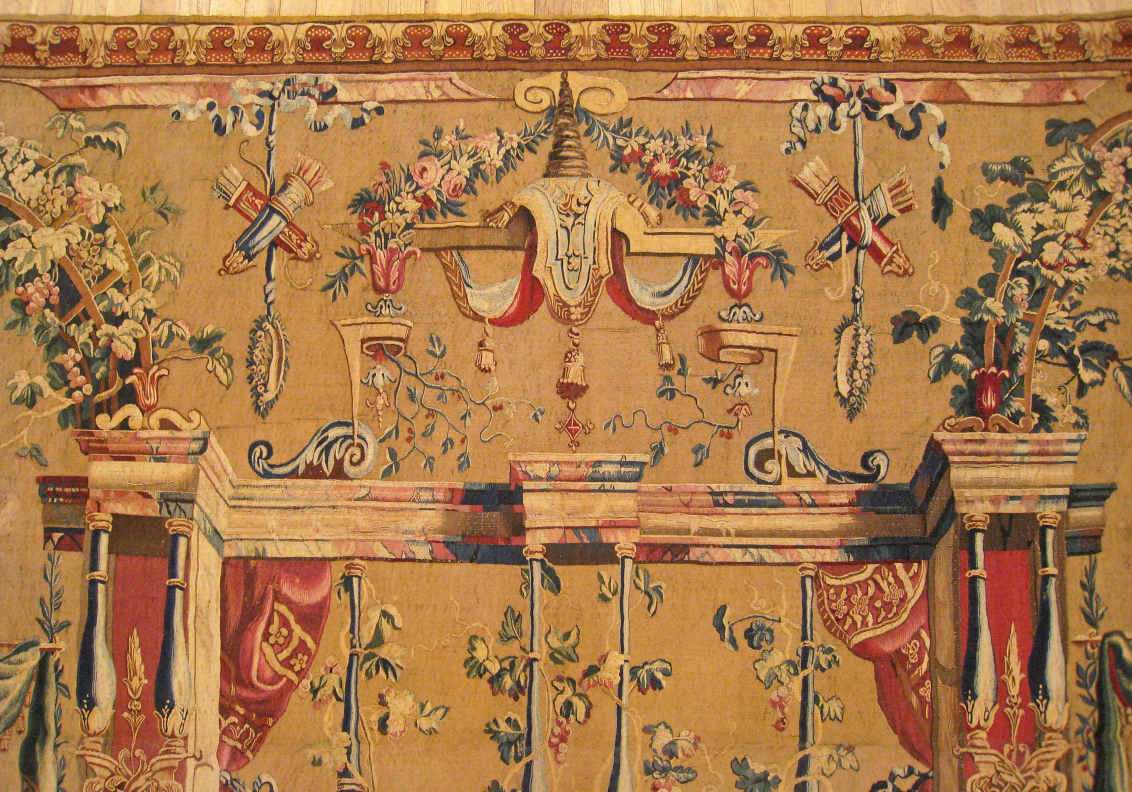 17th Century Antique French Beauvais Grotesque Tapestry In Good Condition For Sale In New York, NY