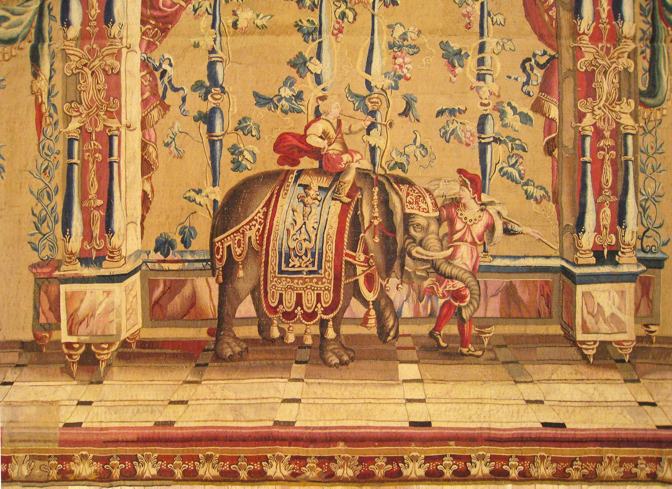 17th Century Antique French Beauvais Grotesque Tapestry For Sale 1