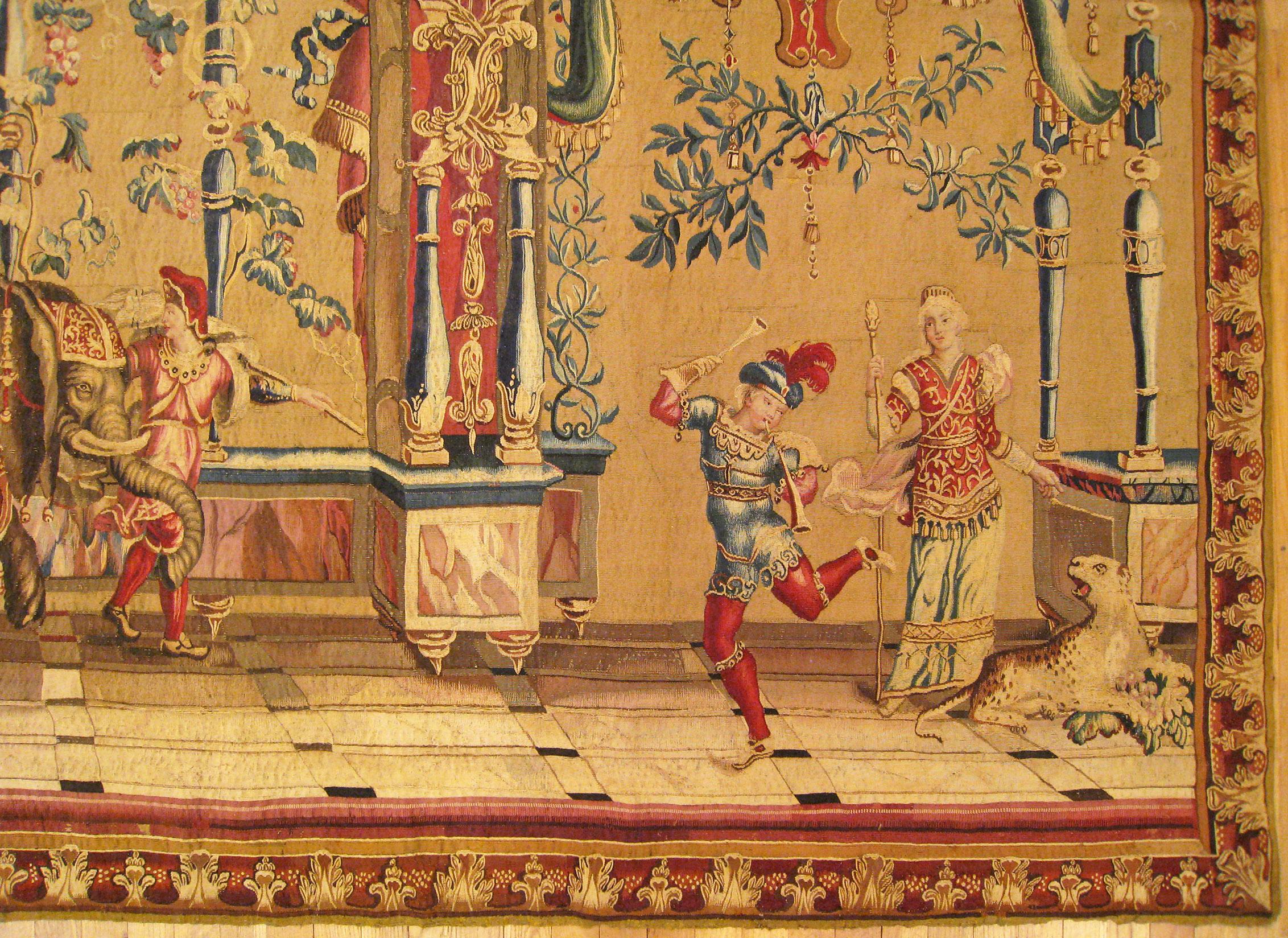 17th Century Antique French Beauvais Grotesque Tapestry For Sale 2