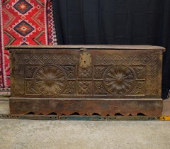 17th Century Antique French Oak Trunk from the Gothic Period