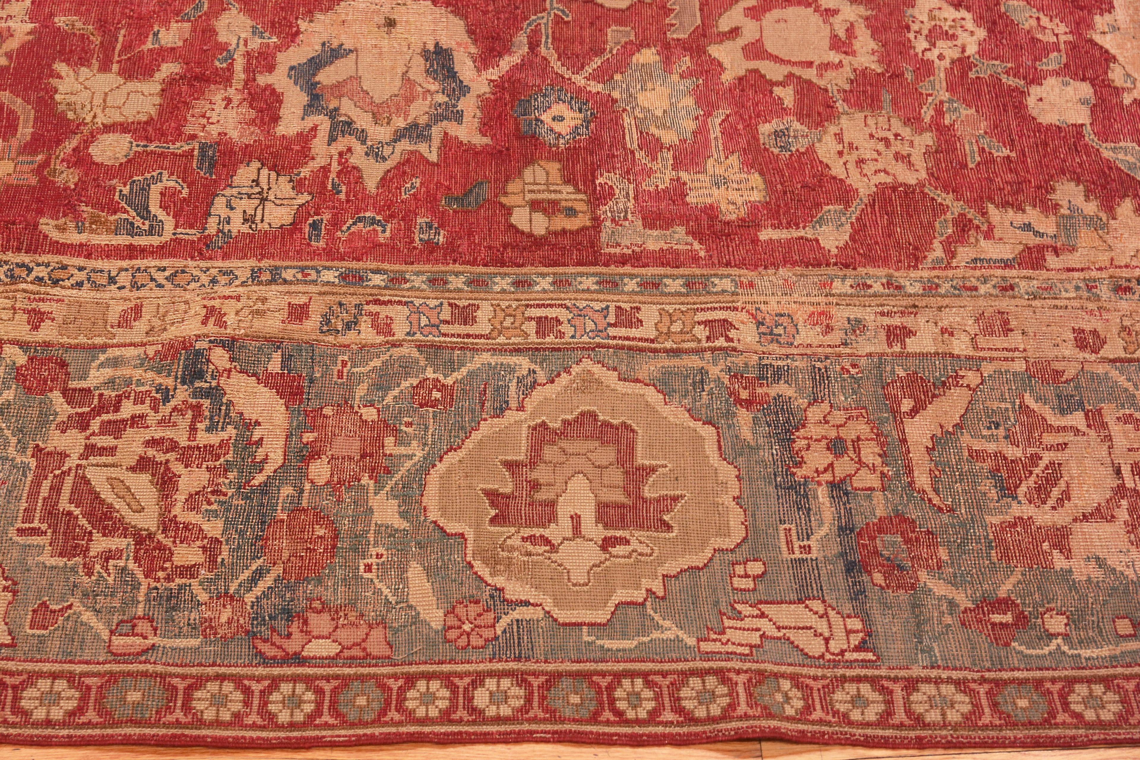 Beautiful 17th Century Antique Indian Mughal Gallery Size Rug, Country Of Origin: India, Circa Date: 17th Century. Size: 6 ft 7 in x 13 ft (2.01 m x 3.96 m)