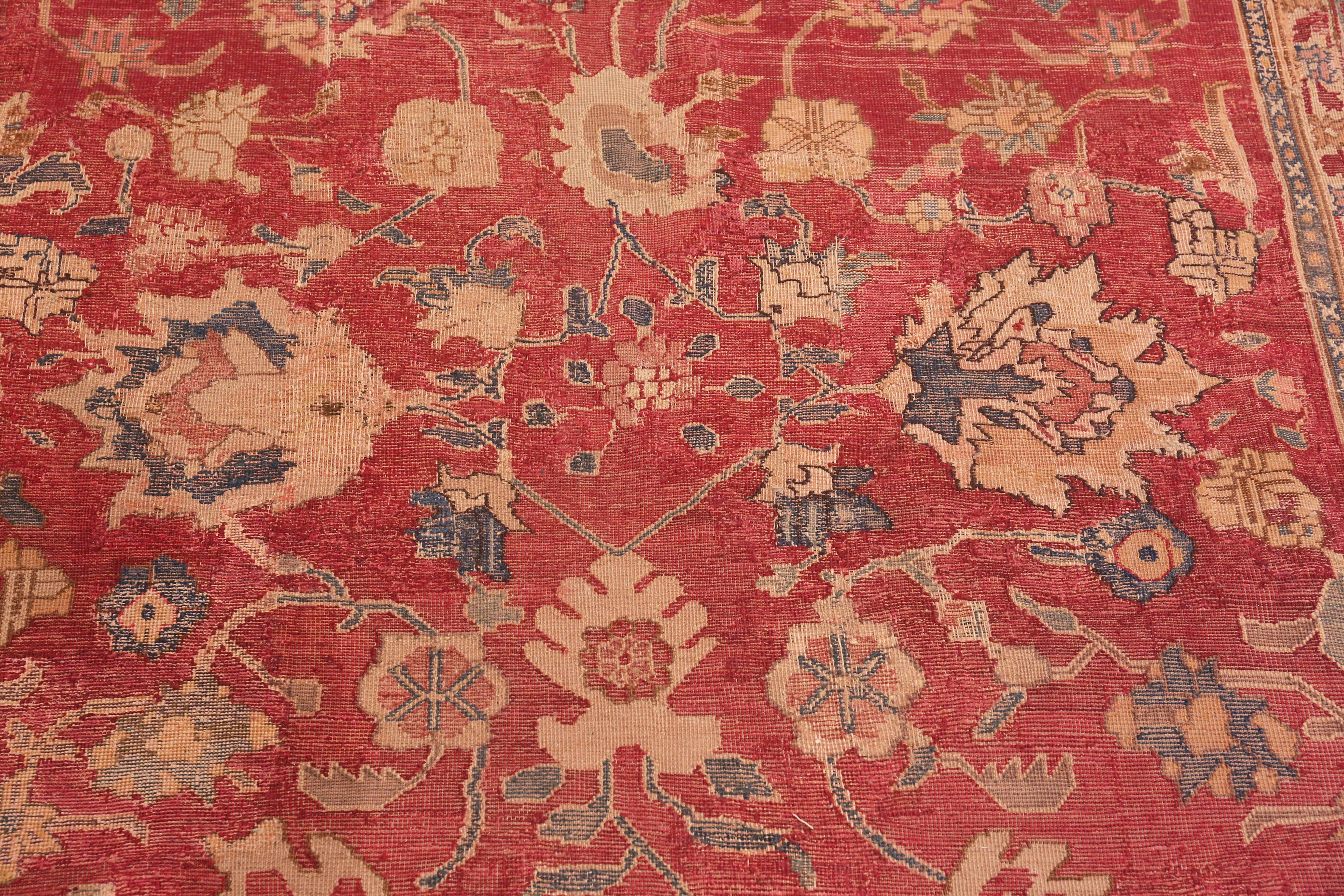 17th Century Antique Indian Mughal Rug 6 ft 7 in x 13 ft In Good Condition For Sale In New York, NY
