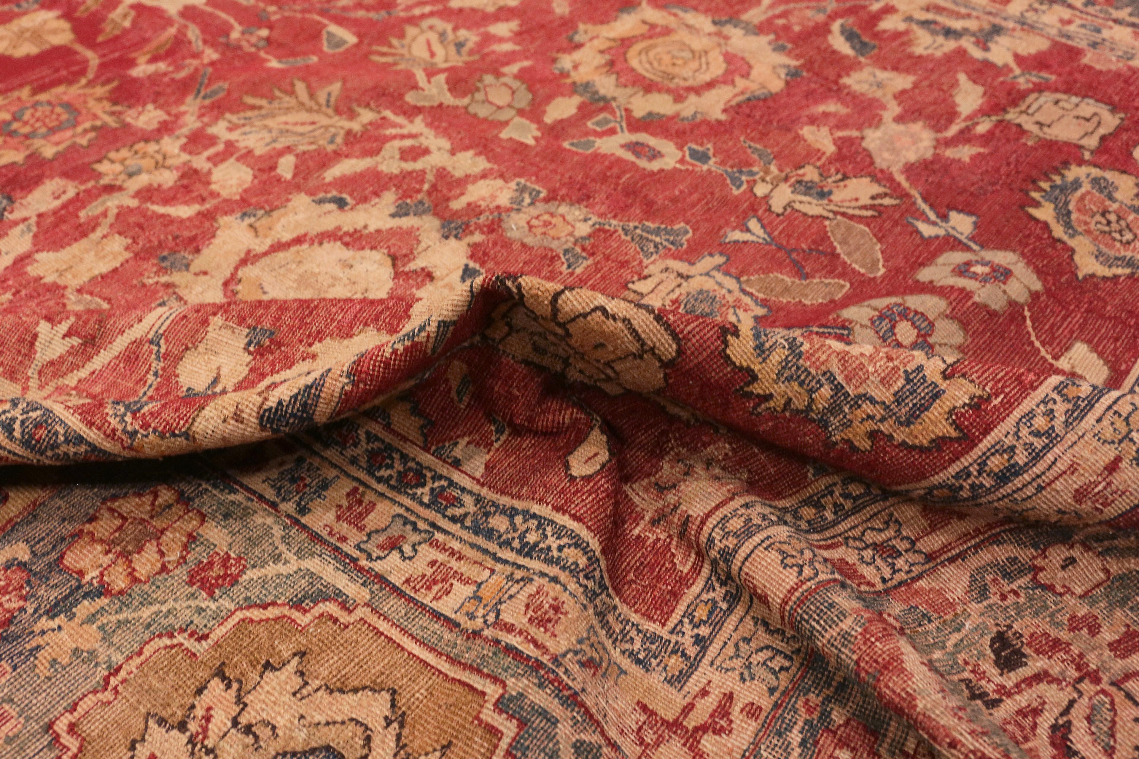 18th Century and Earlier 17th Century Antique Indian Mughal Rug 6 ft 7 in x 13 ft For Sale