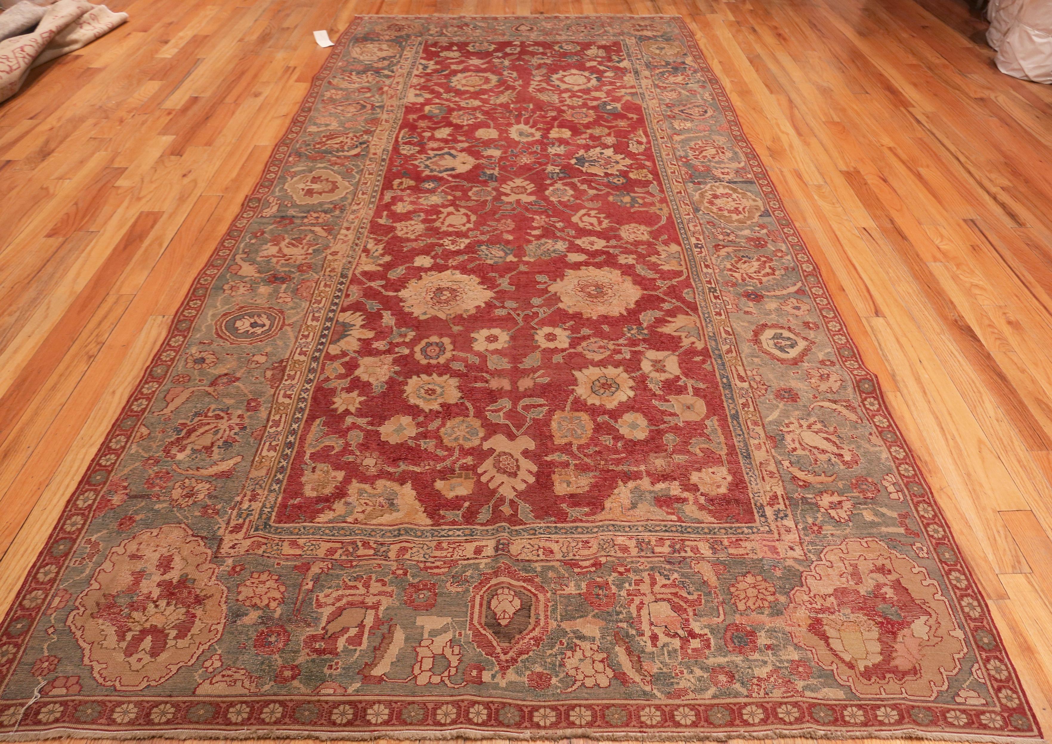 17th Century Antique Indian Mughal Rug 6 ft 7 in x 13 ft For Sale 2
