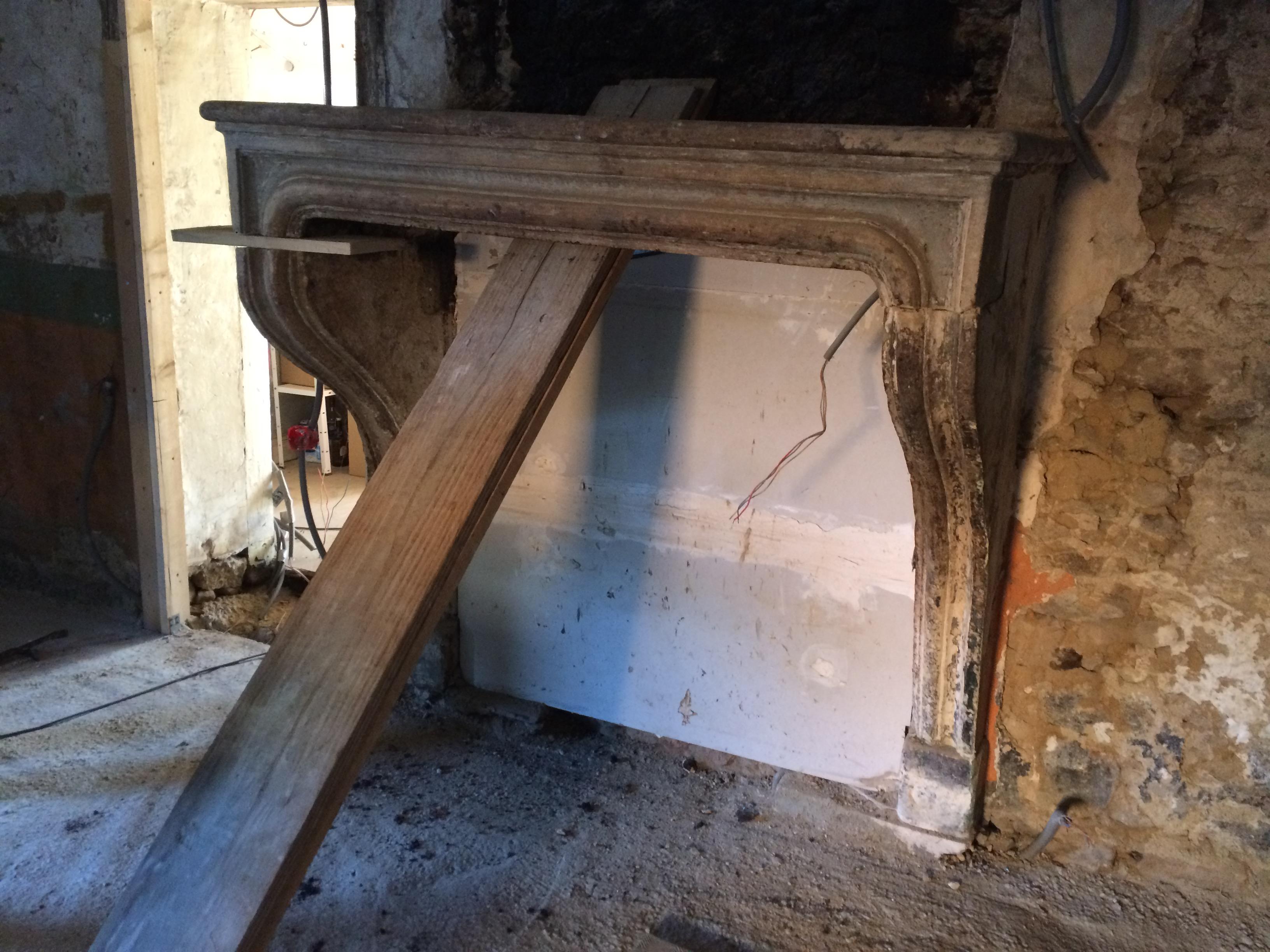 Louis XIV 17th Century Antique Limestone Fireplace, Authentic and Original from France For Sale